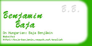 benjamin baja business card